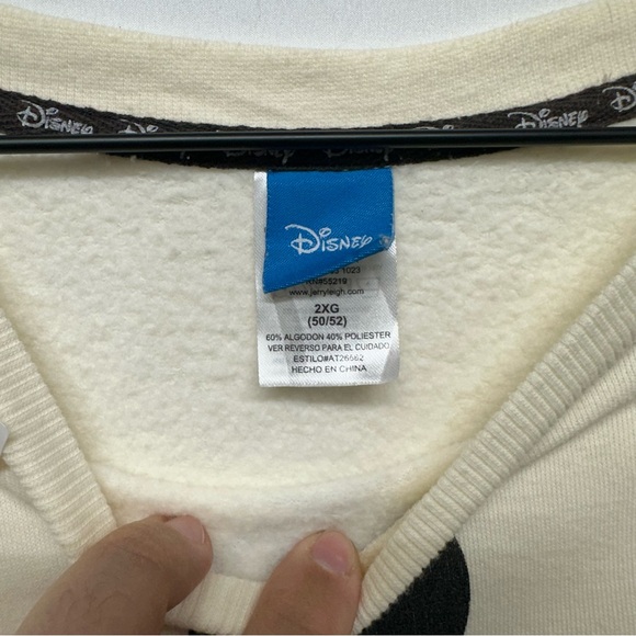 Disney Mickey Mouse Cream Graphic Sweatshirt 2XL Fleece Pullover - Picture 2 of 6